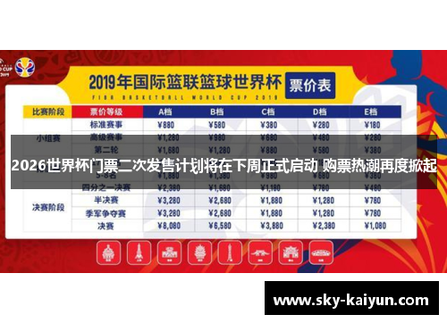 2026世界杯门票二次发售计划将在下周正式启动 购票热潮再度掀起 2026世界杯门票二次发售计划将在下周正式启动 购票热潮再度掀起